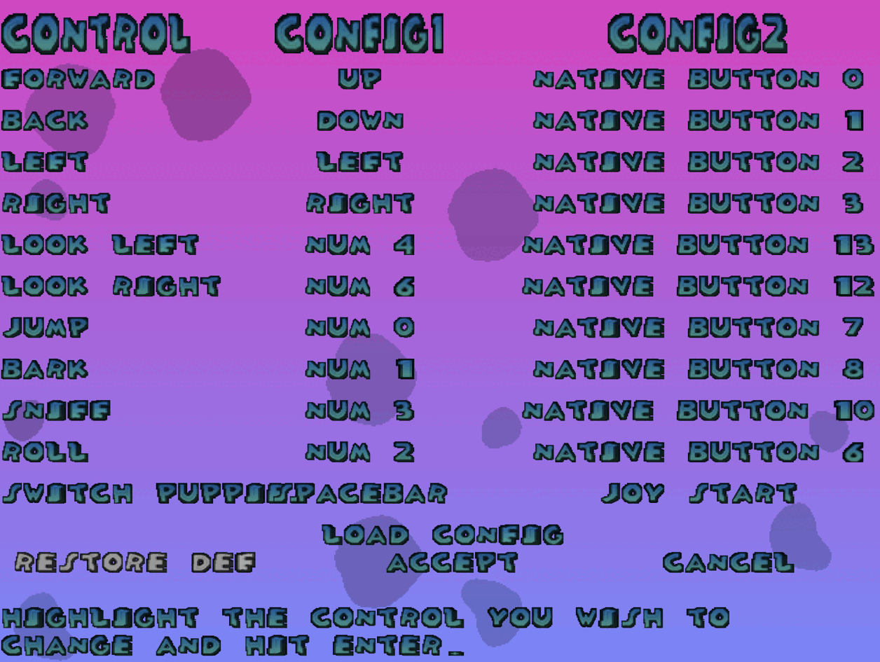 The in-game Controls menu